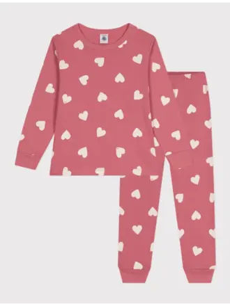 Petit Bateau Petit Bateau Pyjama - Roze hartjes