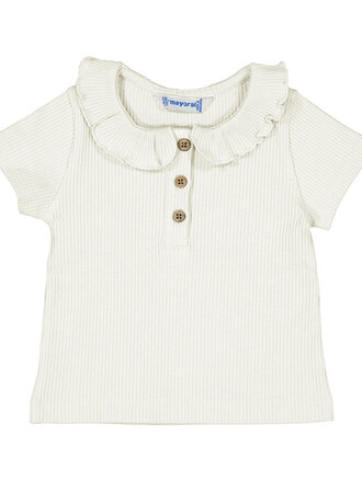 Mayoral Mayoral S/s ribbed polo   - Natural