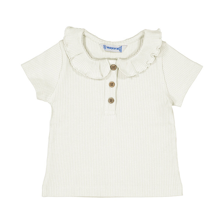 Mayoral Mayoral S/s ribbed polo   - Natural