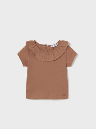 Mayoral Mayoral S/s ruffled shirt - Toffee