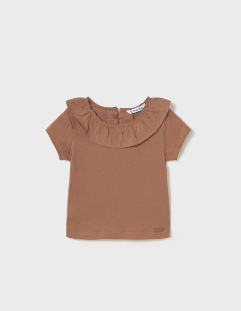 Mayoral Mayoral S/s ruffled shirt - Toffee