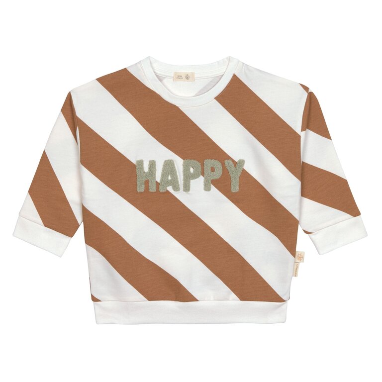 Lassig Lassig Kids Sweater GOTS Happy - Milky Caramel