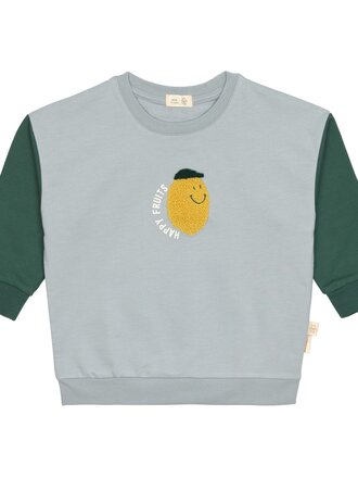 Lassig Lassig Kids Sweater GOTS - Lemon/Light Blue