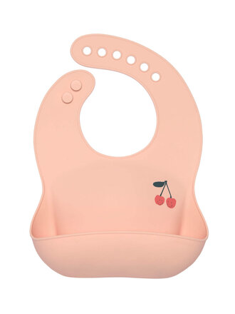 Lassig Lassig Silicone bib - Cheries roze