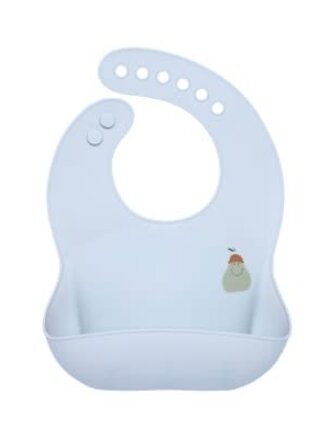 Lassig Lassig Silicone bib - Pear blauw