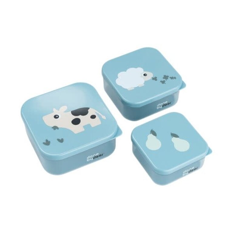 Done By deer Donebydeer Snackbox Set 3st. - Tiny Blue