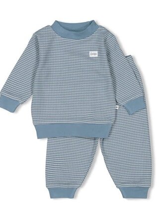 Feetje Feetje Wafel Pyjama - Ijs blauw/petrol