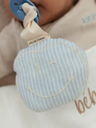Atelier Pomme Atelier Pomme Pacifier Pomme - Linen dreamy blue