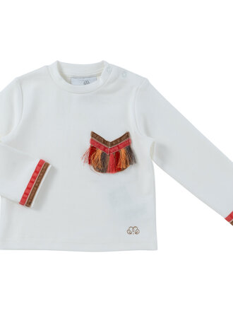 Natini Natini T-shirt Ruffle - Offwhite