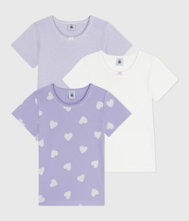 Petit Bateau Petit Bateau 3 T-shirts - Lila
