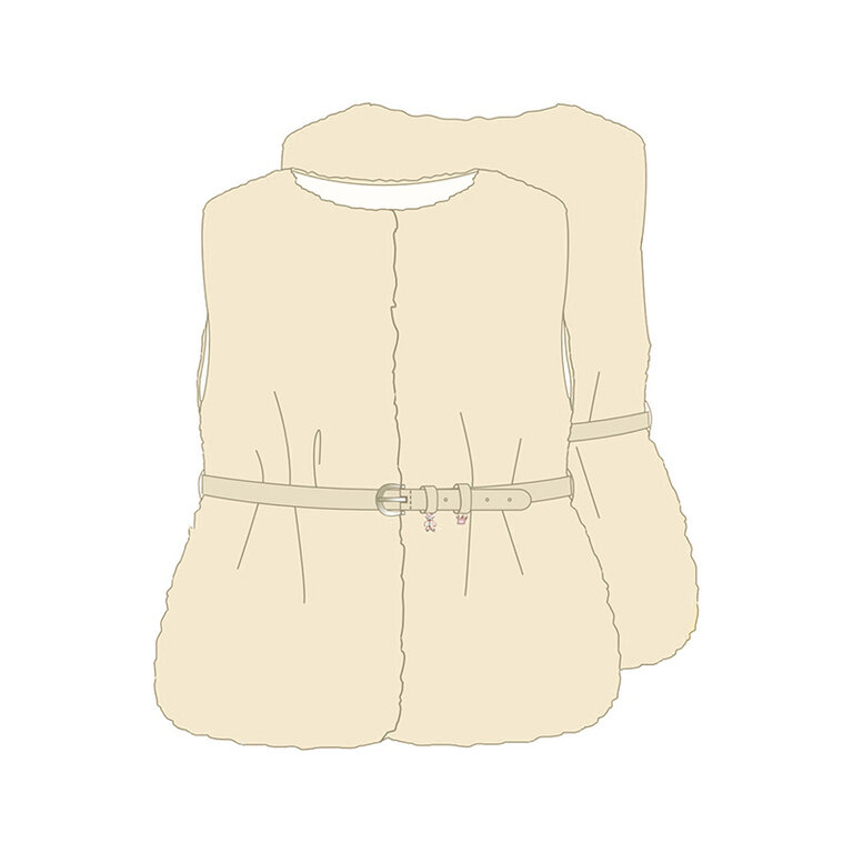 Mayoral Mayoral Fur vest with belt - Sand