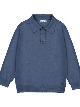 Mayoral Mayoral L/s knit polo - Steel