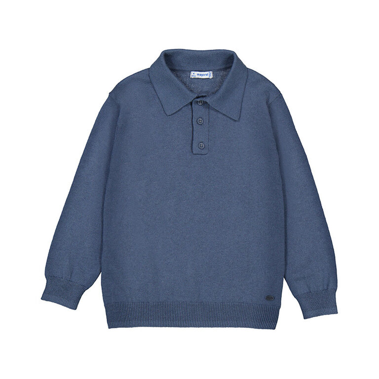 Mayoral Mayoral L/s knit polo - Steel