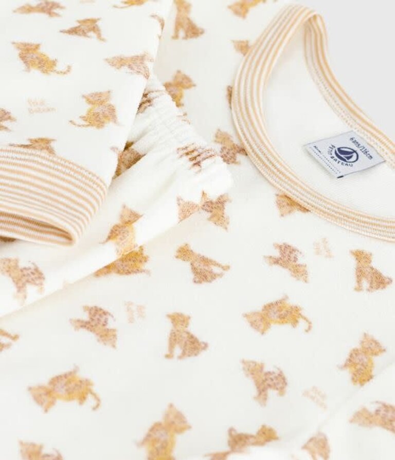 Petit Bateau Petit Bateau Pyjama fluweel - Luipaard