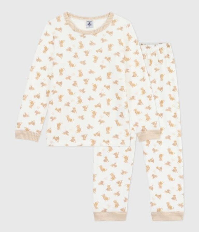 Petit Bateau Petit Bateau Pyjama fluweel - Luipaard