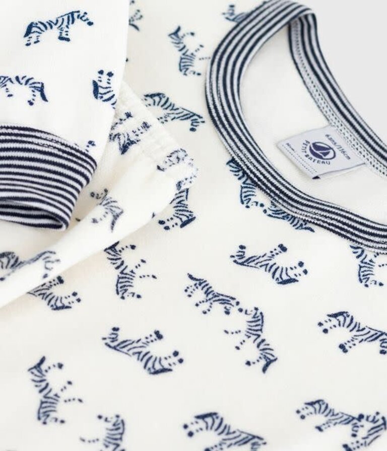 Petit Bateau Petit Bateau Pyjama fluweel - Zebra