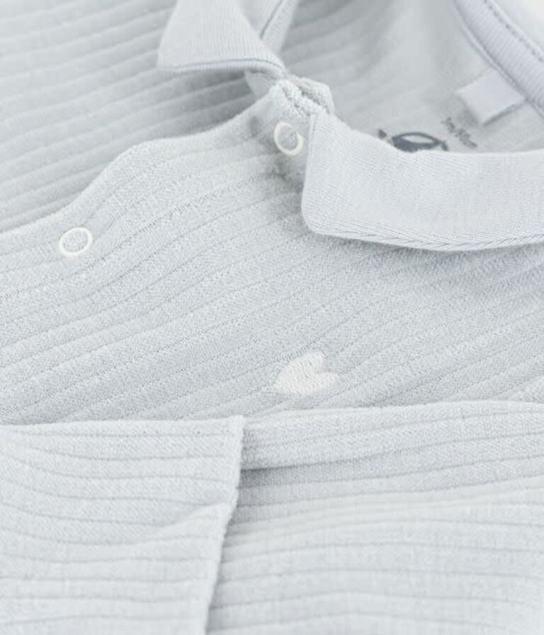 Petit Bateau Petit Bateau Pyjama Fluwelen - Blue Hart