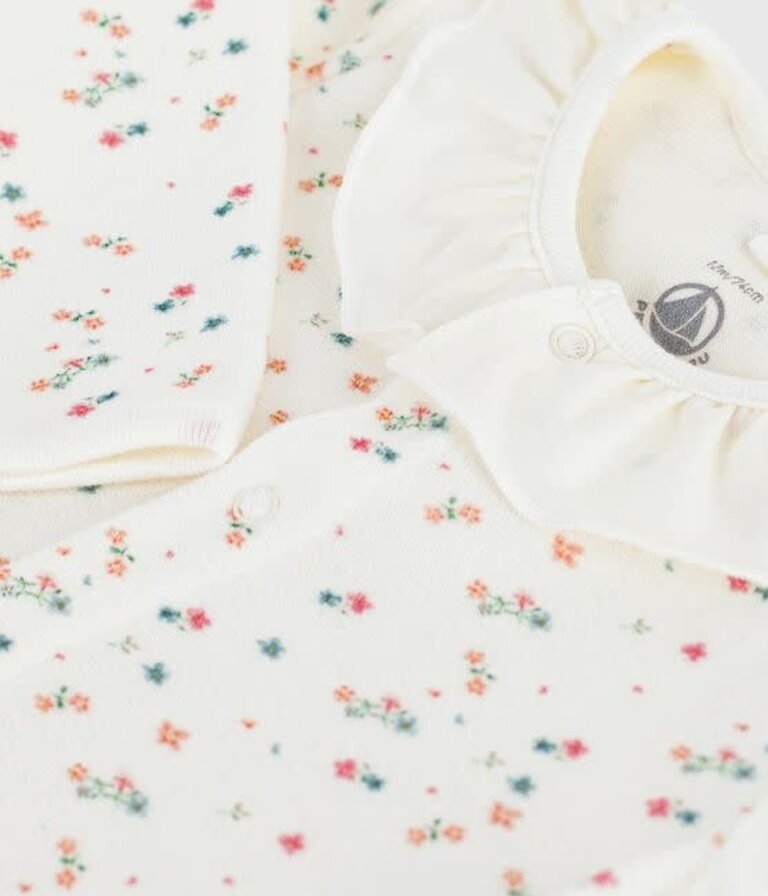 Petit Bateau Petit Bateau Pyjama Fluwelen - Flower