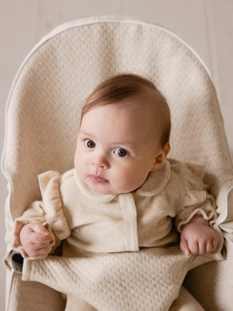 Poetree Kids Poetree Babypakje Velours Ruffle - Sand