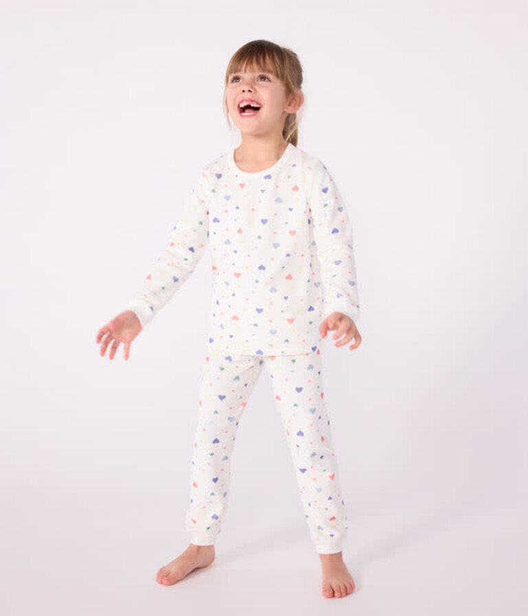 Petit Bateau Petit Bateau Pyjama fluweel - Hart