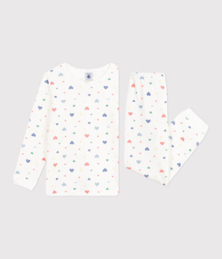 Petit Bateau Petit Bateau Pyjama fluweel - Hart