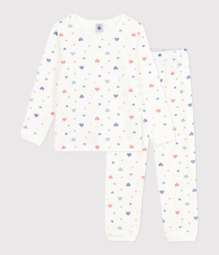 Petit Bateau Petit Bateau Pyjama fluweel - Hart