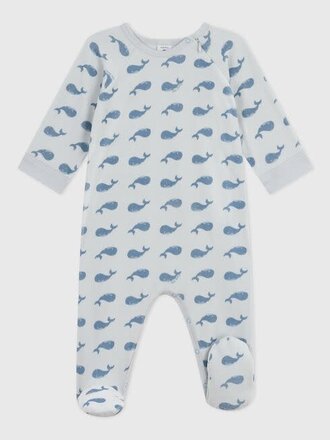 Petit Bateau Petit Bateau Pyjama fluwelen - Walvis