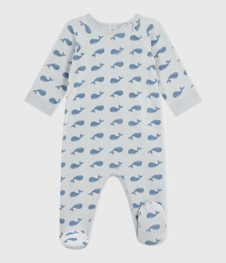 Petit Bateau Petit Bateau Pyjama fluwelen - Walvis