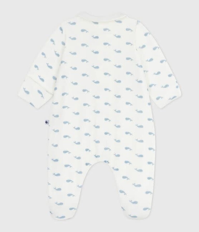 Petit Bateau Petit Bateau Pyjama Fluwelen - Walvis