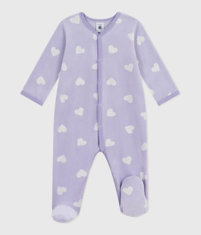 Petit Bateau Petit Bateau Pyjama Fluwelen - Lila