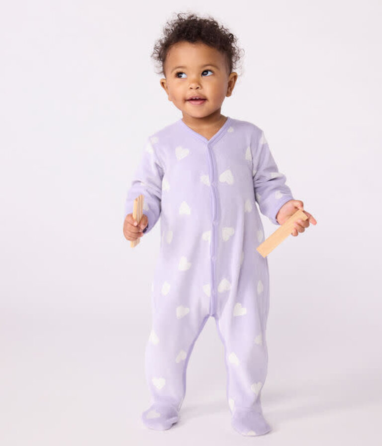 Petit Bateau Petit Bateau Pyjama Fluwelen - Lila