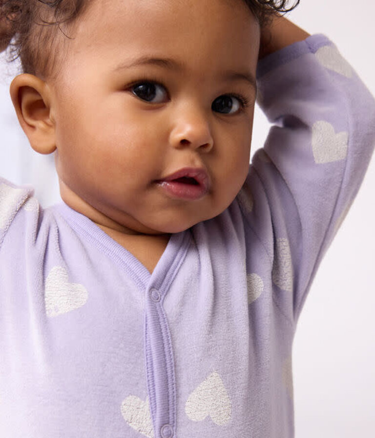 Petit Bateau Petit Bateau Pyjama Fluwelen - Lila