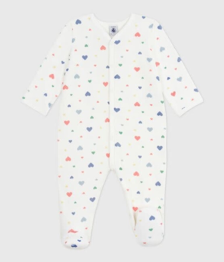 Petit Bateau Petit Bateau Pyjama Fluwelen - Hartjes