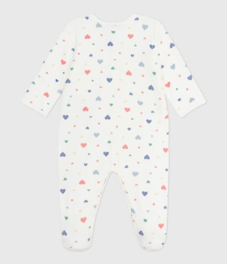 Petit Bateau Petit Bateau Pyjama Fluwelen - Hartjes