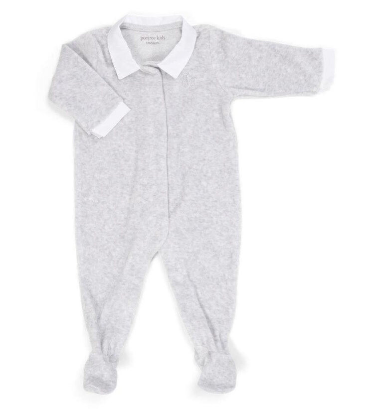 Poetree Kids Poetree Babypakje Velours - Licht grijs