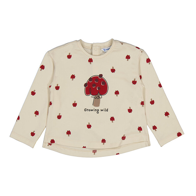 Mayoral Mayoral Printed L/s t-shirt - Almond