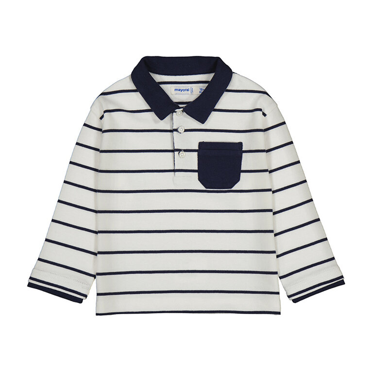Mayoral Mayoral L/s polo - Cream-blue