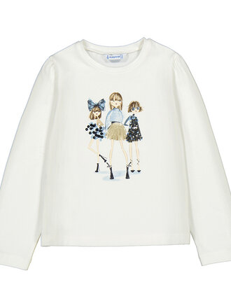 Mayoral Mayoral L/s shirt dress - Cream-Navy