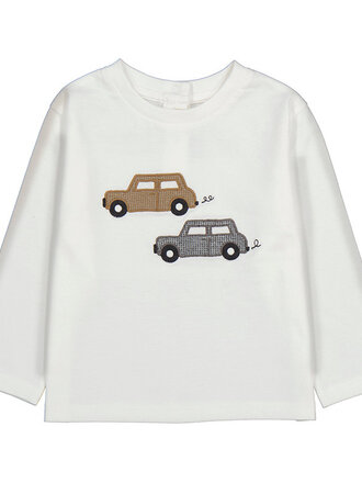 Mayoral Mayoral L/s t-shirt knit applique - Cream-fog