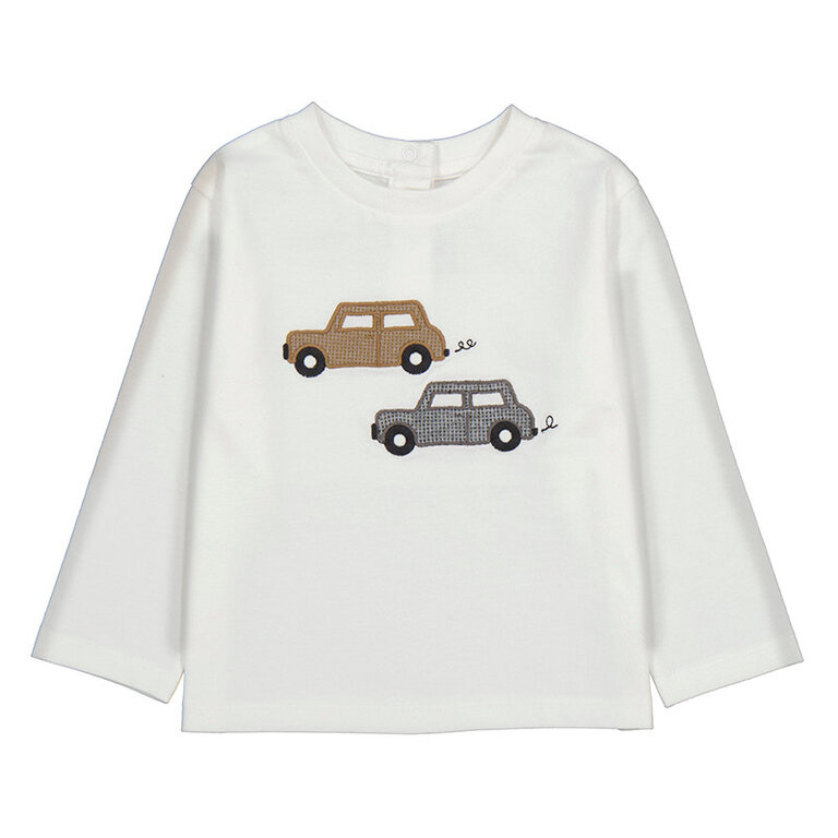 Mayoral Mayoral L/s t-shirt knit applique - Cream-fog