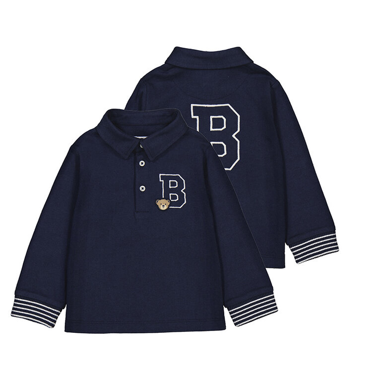 Mayoral Mayoral L/s smooth detail polo - Blue