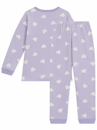 Petit Bateau Petit Bateau Pyjama fluweel - Lila Hart