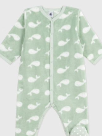 Petit Bateau Petit Bateau Pyjama - Fluweel groen
