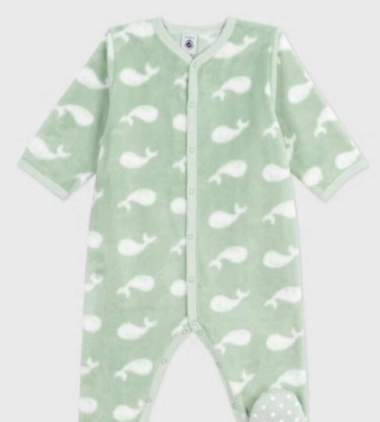 Petit Bateau Petit Bateau Pyjama - Fluweel groen