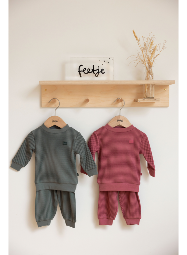 Feetje Feetje Wafel Pyjama - Zeegroen