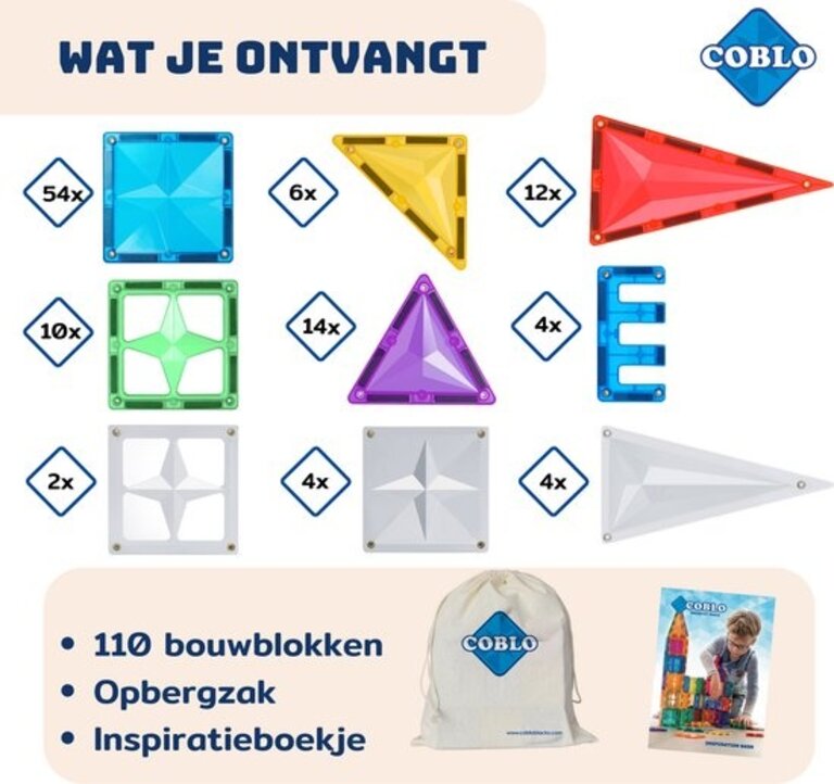 Coblo Coblo Magnetische tegels 100 stuks - Promo