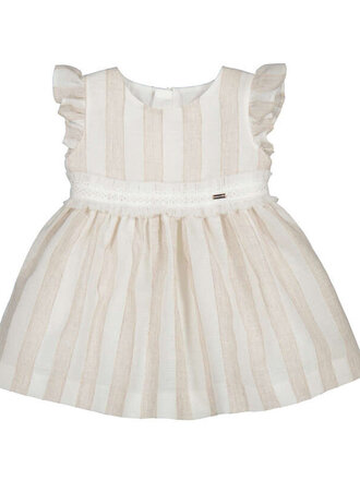 Mayoral Mayoral Striped Dress w/ sash - Hazelnut