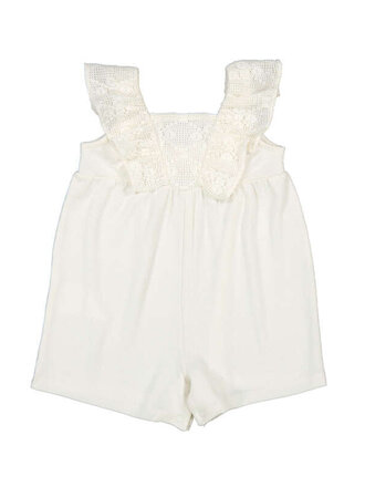 Mayoral Mayoral Jumpsuit With Guipure Lace - Natural