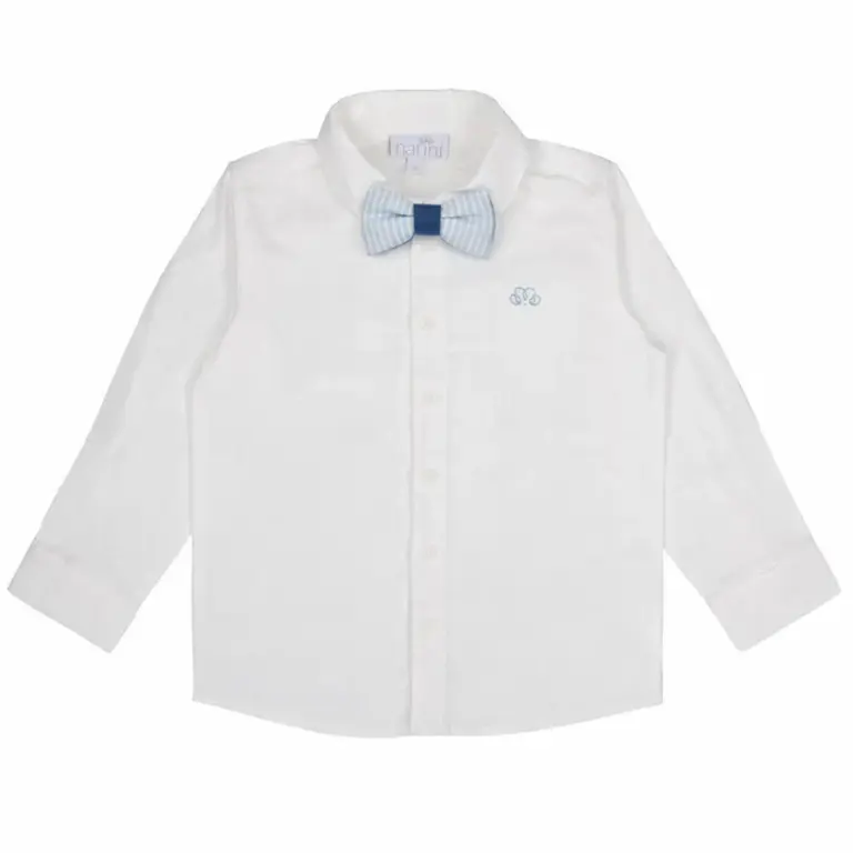 Natini Natini Shirt Bow stripes - Blue