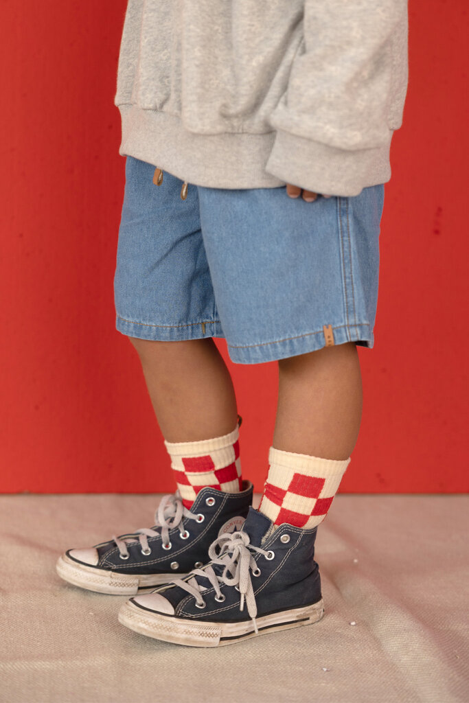 Nixnut Nixnut sock Checkered - Tomato